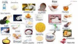 Essential Grocery Items Vocabulary